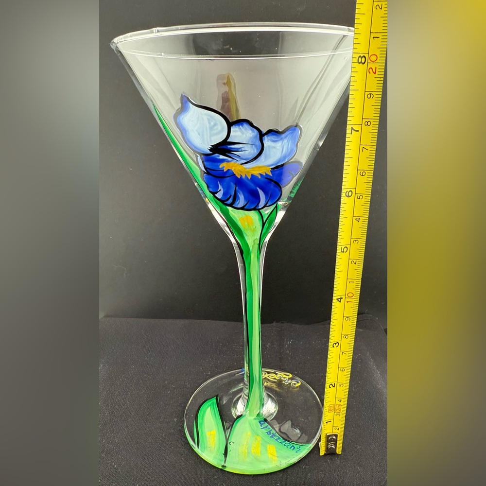 "Magellan Iris" collection artist Debbie Arbizzani Hand-painted blue iris. - Picture 7 of 13